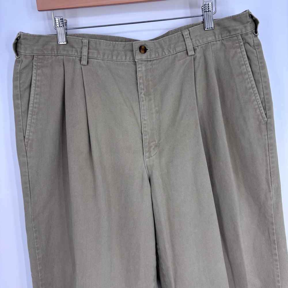VTG 80s Abercrombie & Fitch Pleated Chino Pants Men 36x29 (Tag 38x30) Khaki USA